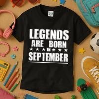 Legends Are Born In September Birthday Kids T-Shirt thumb 3