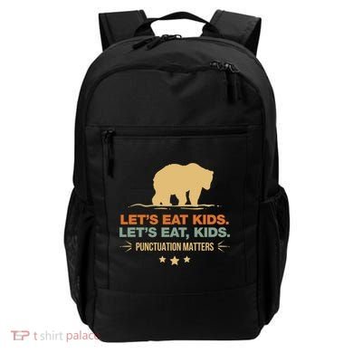 Let's Eat Kids Punctuation Matters Bear Funny Grammar Cool Gift Backpack