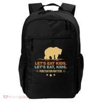 Let's Eat Kids Punctuation Matters Bear Funny Grammar Cool Gift Backpack thumb 0