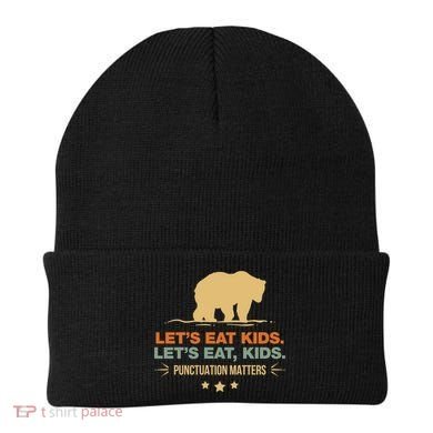 Let's Eat Kids Punctuation Matters Bear Funny Grammar Cool Gift Beanie