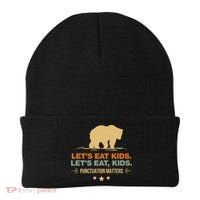Let's Eat Kids Punctuation Matters Bear Funny Grammar Cool Gift Beanie thumb 0