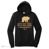 Let's Eat Kids Punctuation Matters Bear Funny Grammar Cool Gift Women's Hoodie thumb 0