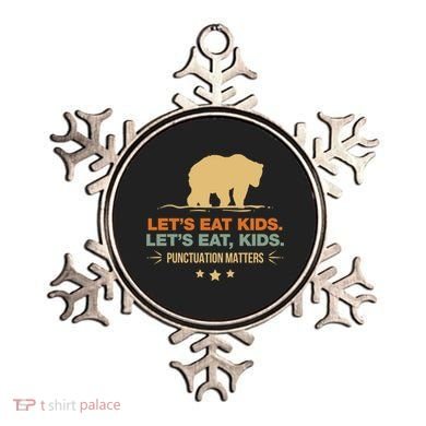 Let's Eat Kids Punctuation Matters Bear Funny Grammar Cool Gift Ornament