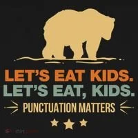 Let's Eat Kids Punctuation Matters Bear Funny Grammar Cool Gift Ornament thumb 1