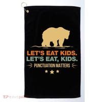 Let's Eat Kids Punctuation Matters Bear Funny Grammar Cool Gift Golf Towel thumb 0