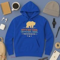 Let's Eat Kids Punctuation Matters Bear Funny Grammar Cool Gift Hoodie thumb 3
