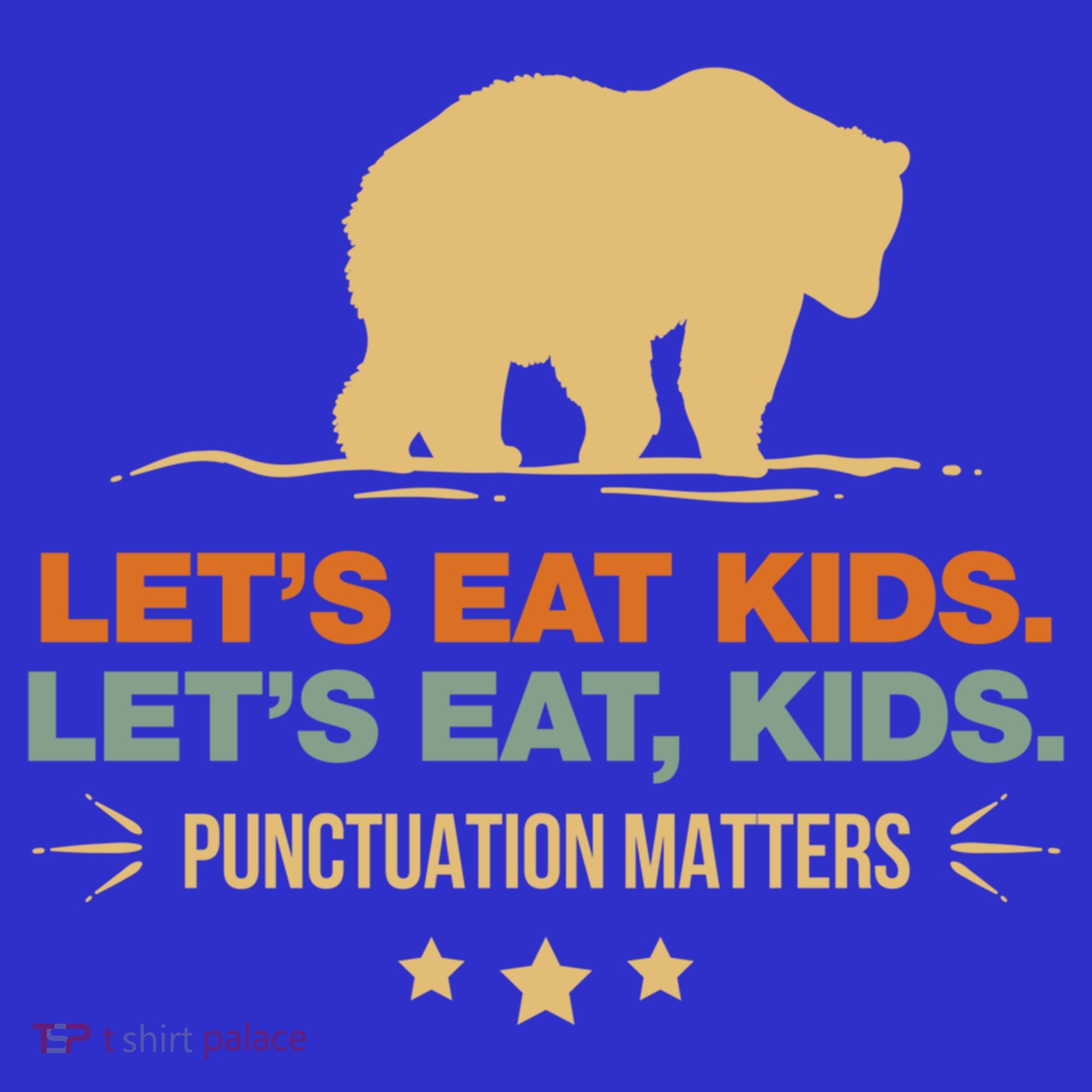 Let's Eat Kids Punctuation Matters Bear Funny Grammar Cool Gift Apron