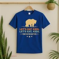 Let's Eat Kids Punctuation Matters Bear Funny Grammar Cool Gift T-Shirt thumb 2