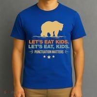 Let's Eat Kids Punctuation Matters Bear Funny Grammar Cool Gift T-Shirt thumb 3
