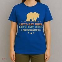 Let's Eat Kids Punctuation Matters Bear Funny Grammar Cool Gift T-Shirt thumb 4