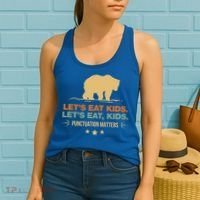 Let's Eat Kids Punctuation Matters Bear Funny Grammar Cool Gift Women's Tank Top thumb 2