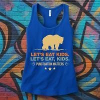 Let's Eat Kids Punctuation Matters Bear Funny Grammar Cool Gift Women's Tank Top thumb 3