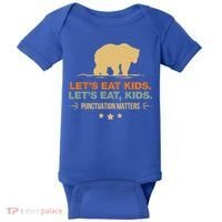 Let's Eat Kids Punctuation Matters Bear Funny Grammar Cool Gift Baby Bodysuit thumb 0