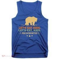 Let's Eat Kids Punctuation Matters Bear Funny Grammar Cool Gift Tank Top thumb 0