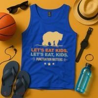 Let's Eat Kids Punctuation Matters Bear Funny Grammar Cool Gift Tank Top thumb 4