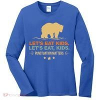 Let's Eat Kids Punctuation Matters Bear Funny Grammar Cool Gift Women's Long Sleeve Shirt thumb 0