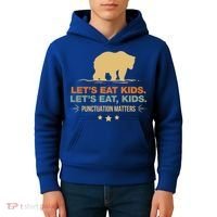 Let's Eat Kids Punctuation Matters Bear Funny Grammar Cool Gift Kids Hoodie thumb 4