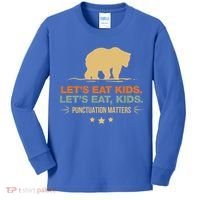 Let's Eat Kids Punctuation Matters Bear Funny Grammar Cool Gift Kids Long Sleeve Shirt thumb 0