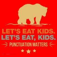 Let's Eat Kids Punctuation Matters Bear Funny Grammar Cool Gift Santa Hat thumb 1