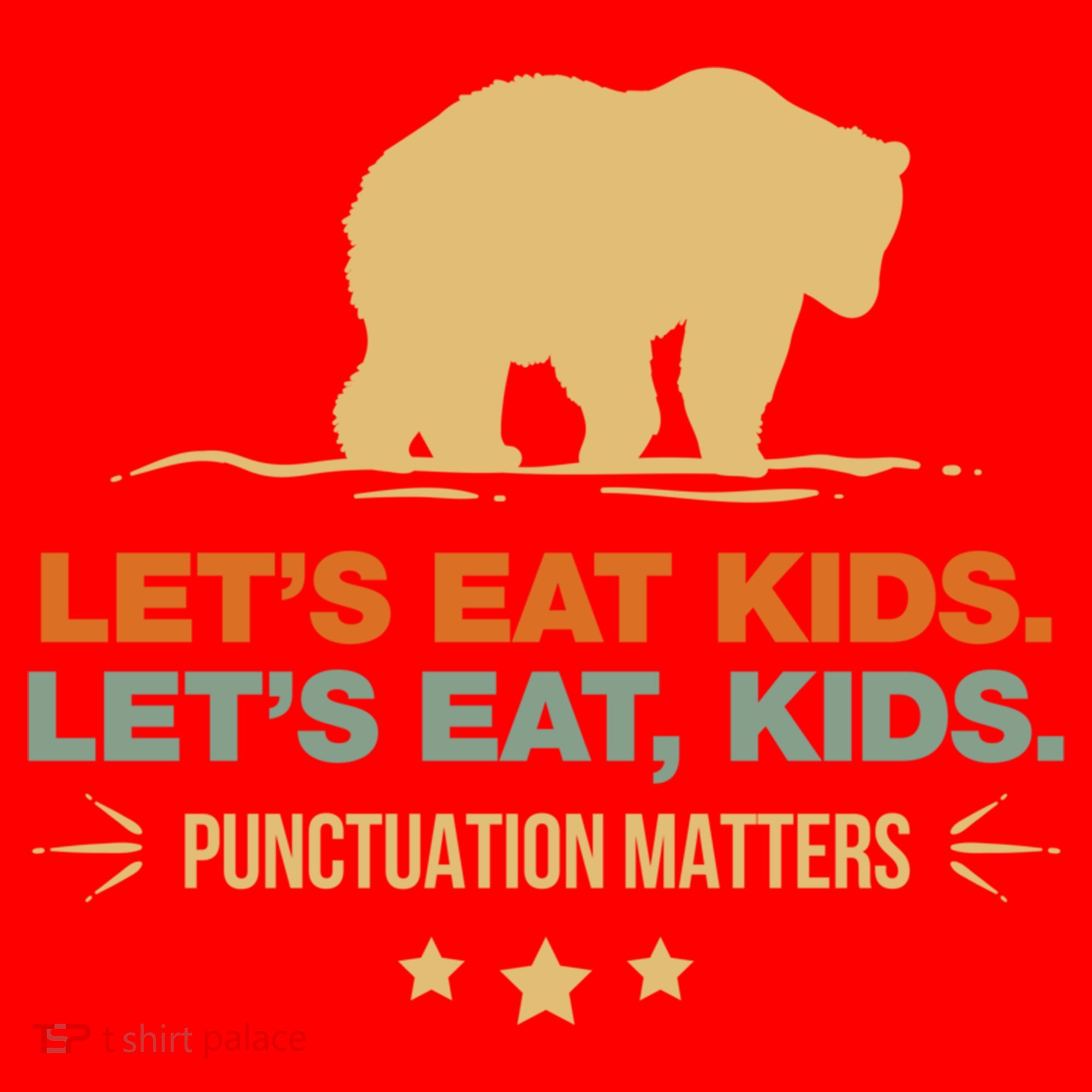 Let's Eat Kids Punctuation Matters Bear Funny Grammar Cool Gift Santa Hat