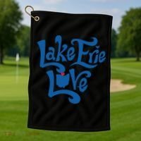 Lake Erie Love Golf Towel thumb 1