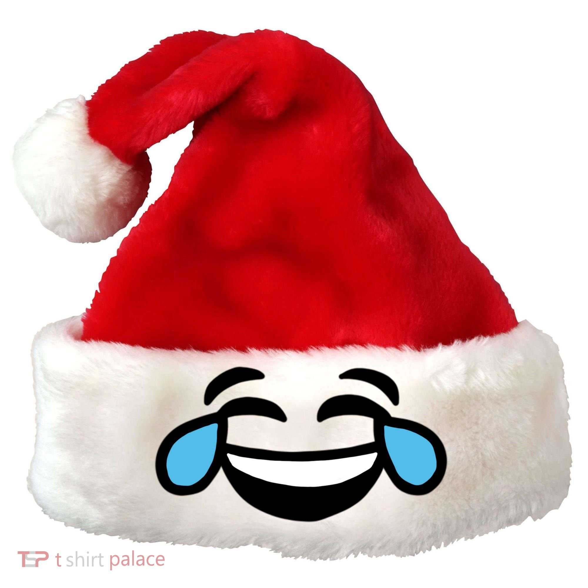 Laugh Emoji Santa Hat