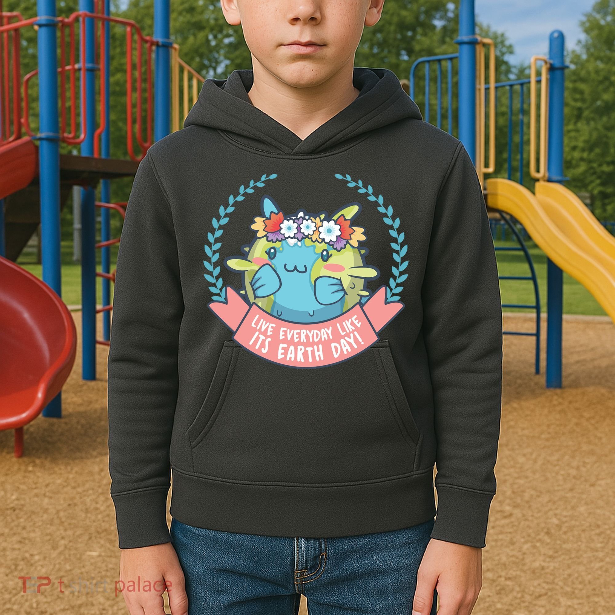 Live Everyday Like It's Earth Day Cute Kids Hoodie