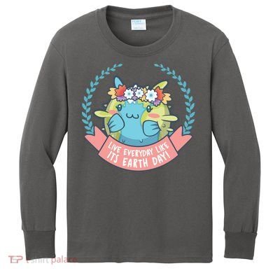 Live Everyday Like It's Earth Day Cute Kids Long Sleeve Shirt