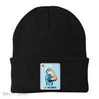La Enfermera Mexican Slang Chicano Bingo Cards Beanie thumb 0