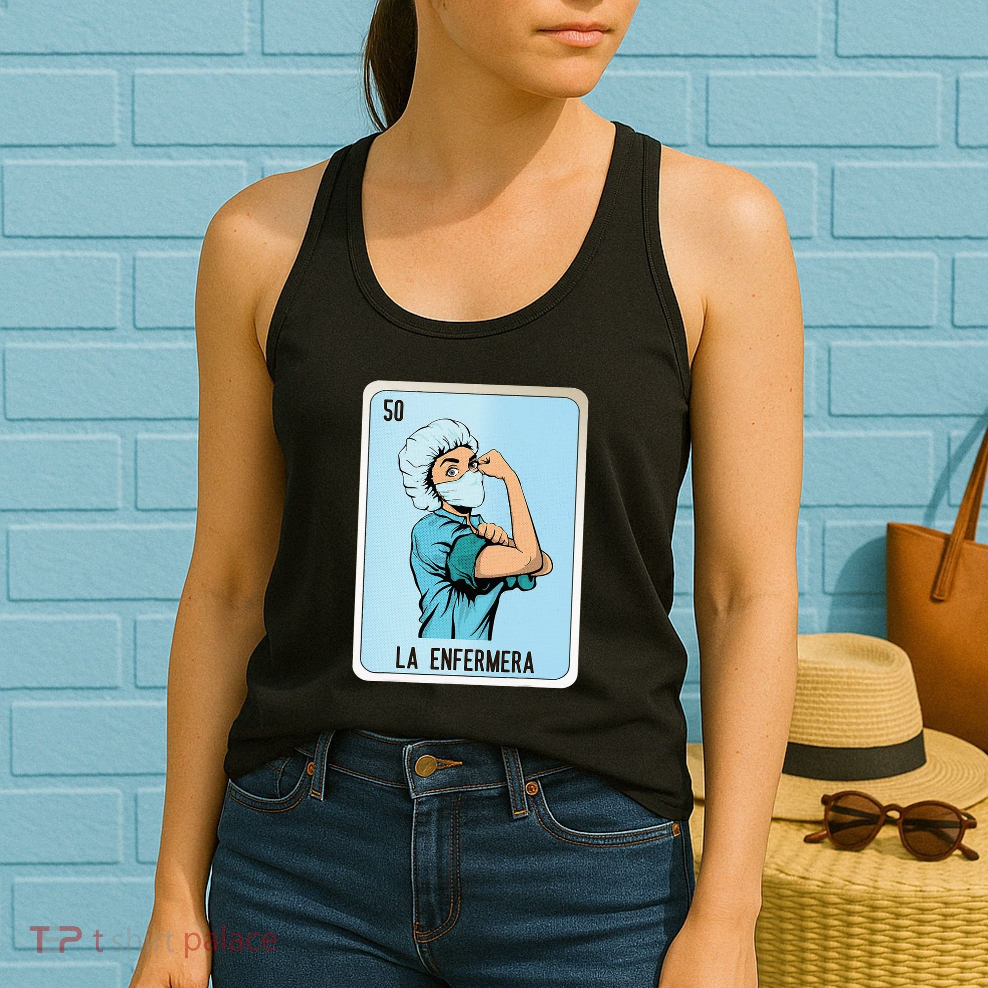 La Enfermera Mexican Slang Chicano Bingo Cards Women's Tank Top