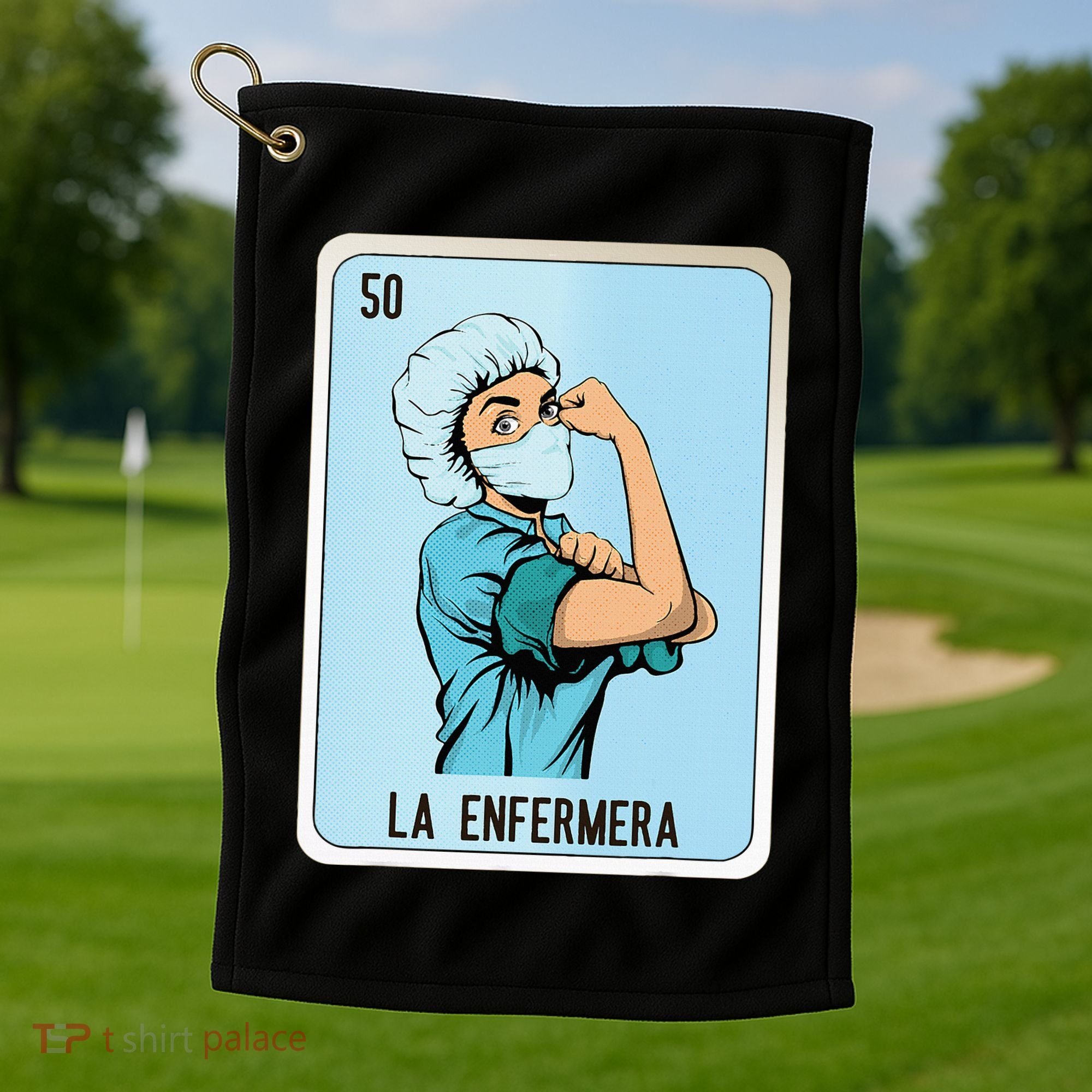 La Enfermera Mexican Slang Chicano Bingo Cards Golf Towel