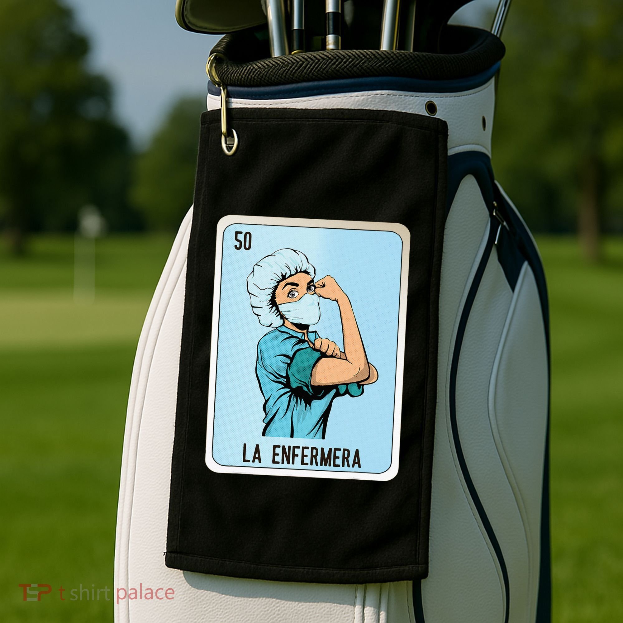 La Enfermera Mexican Slang Chicano Bingo Cards Golf Towel