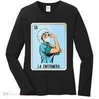La Enfermera Mexican Slang Chicano Bingo Cards Women's Long Sleeve Shirt thumb 0