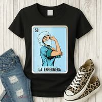 La Enfermera Mexican Slang Chicano Bingo Cards Women's T-Shirt thumb 3