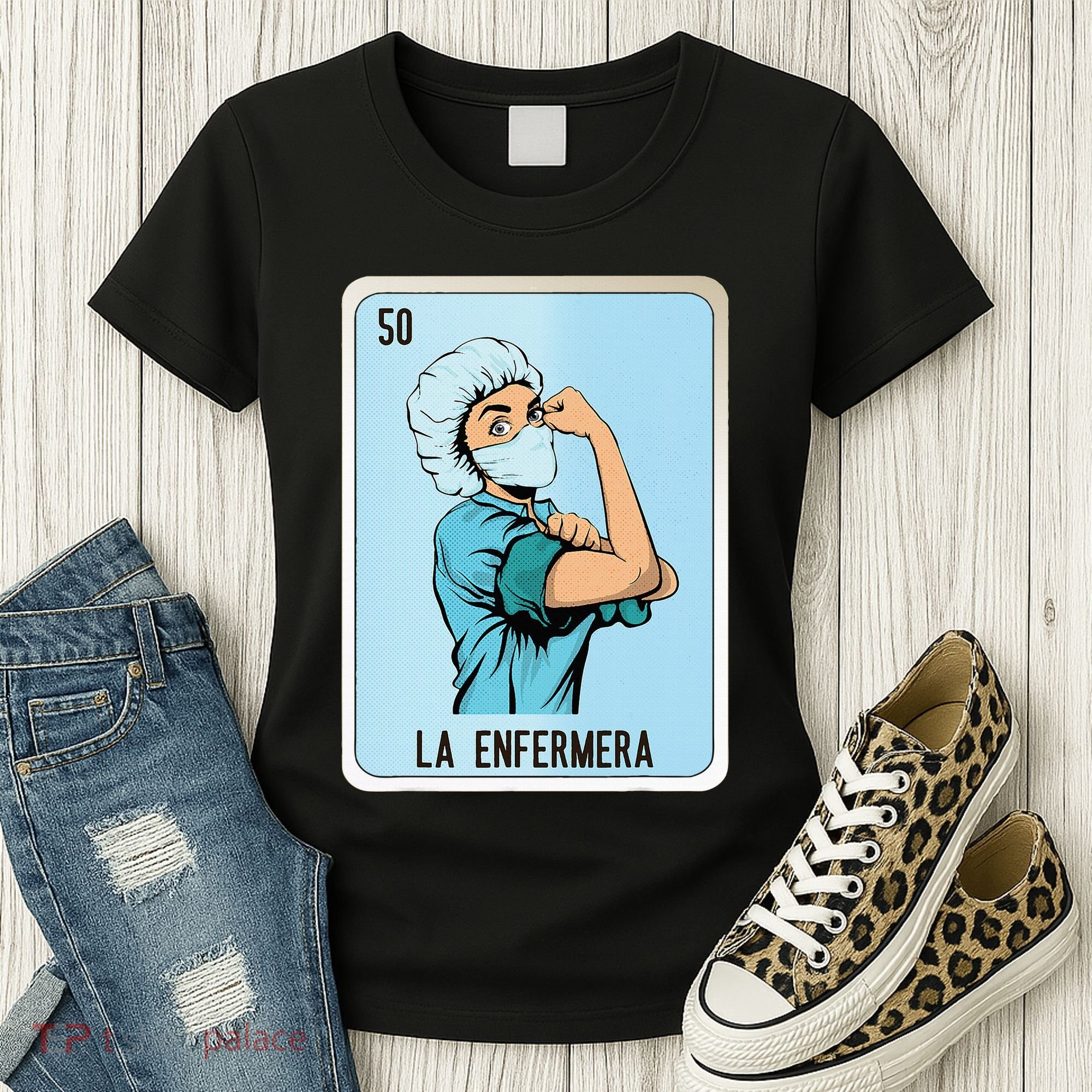 La Enfermera Mexican Slang Chicano Bingo Cards Women's T-Shirt