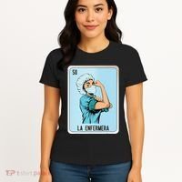 La Enfermera Mexican Slang Chicano Bingo Cards Women's T-Shirt thumb 4