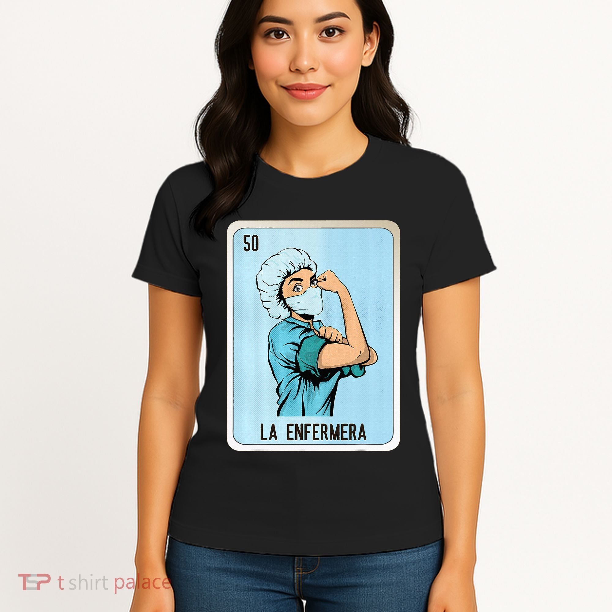 La Enfermera Mexican Slang Chicano Bingo Cards Women's T-Shirt