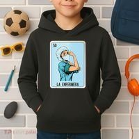 La Enfermera Mexican Slang Chicano Bingo Cards Kids Hoodie thumb 2