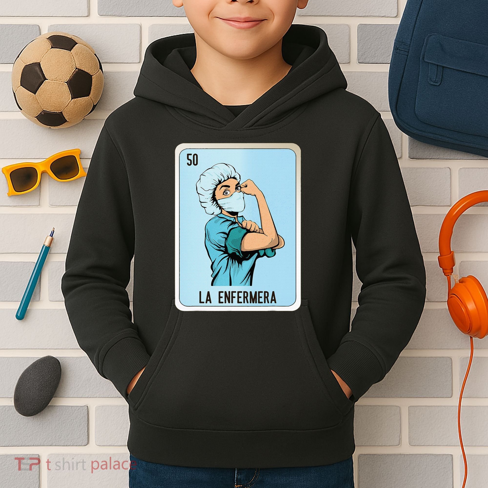 La Enfermera Mexican Slang Chicano Bingo Cards Kids Hoodie