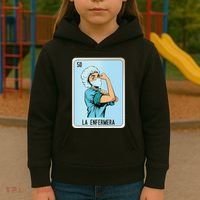 La Enfermera Mexican Slang Chicano Bingo Cards Kids Hoodie thumb 3