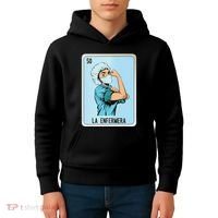La Enfermera Mexican Slang Chicano Bingo Cards Kids Hoodie thumb 4