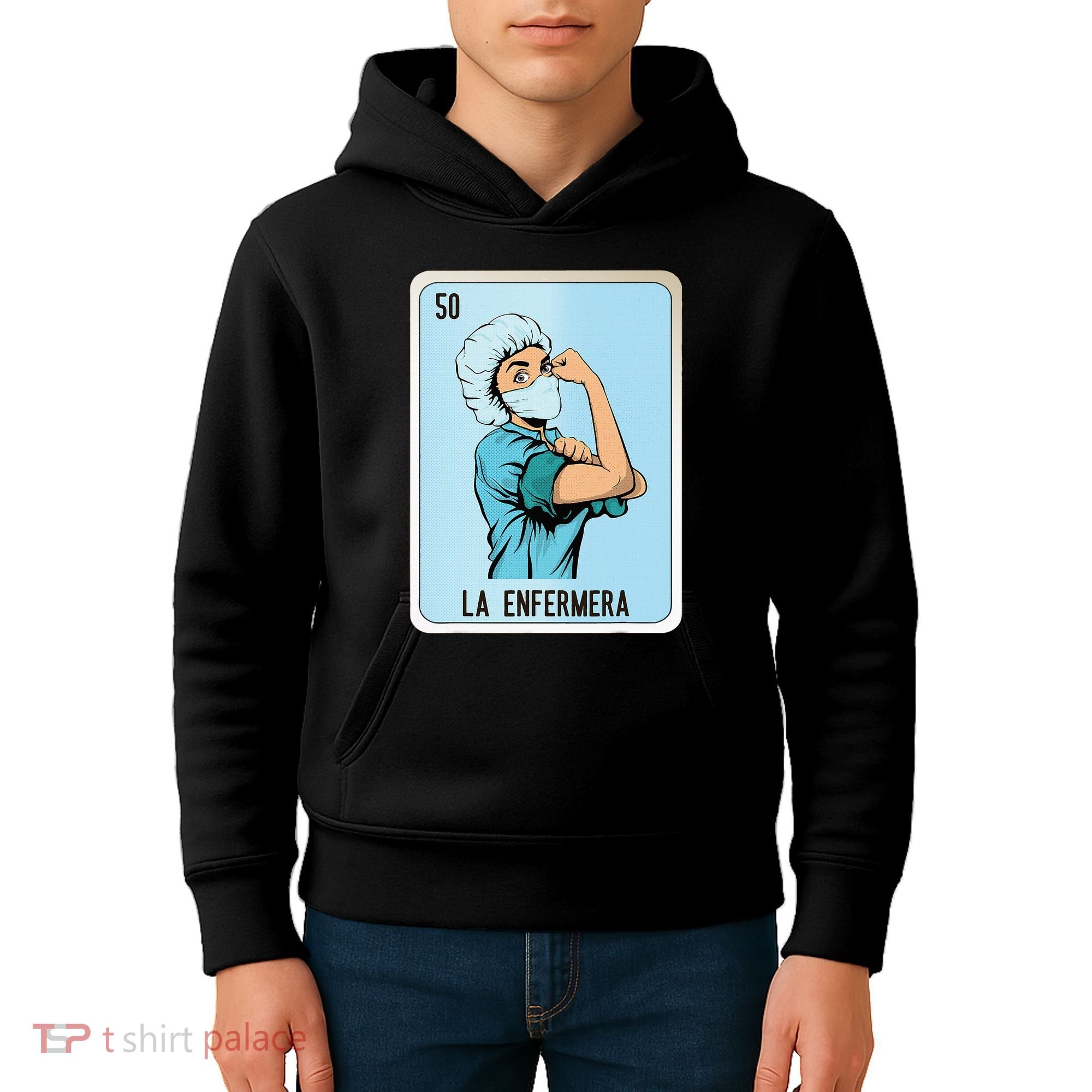 La Enfermera Mexican Slang Chicano Bingo Cards Kids Hoodie