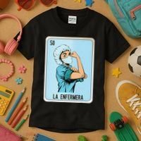 La Enfermera Mexican Slang Chicano Bingo Cards Kids T-Shirt thumb 3