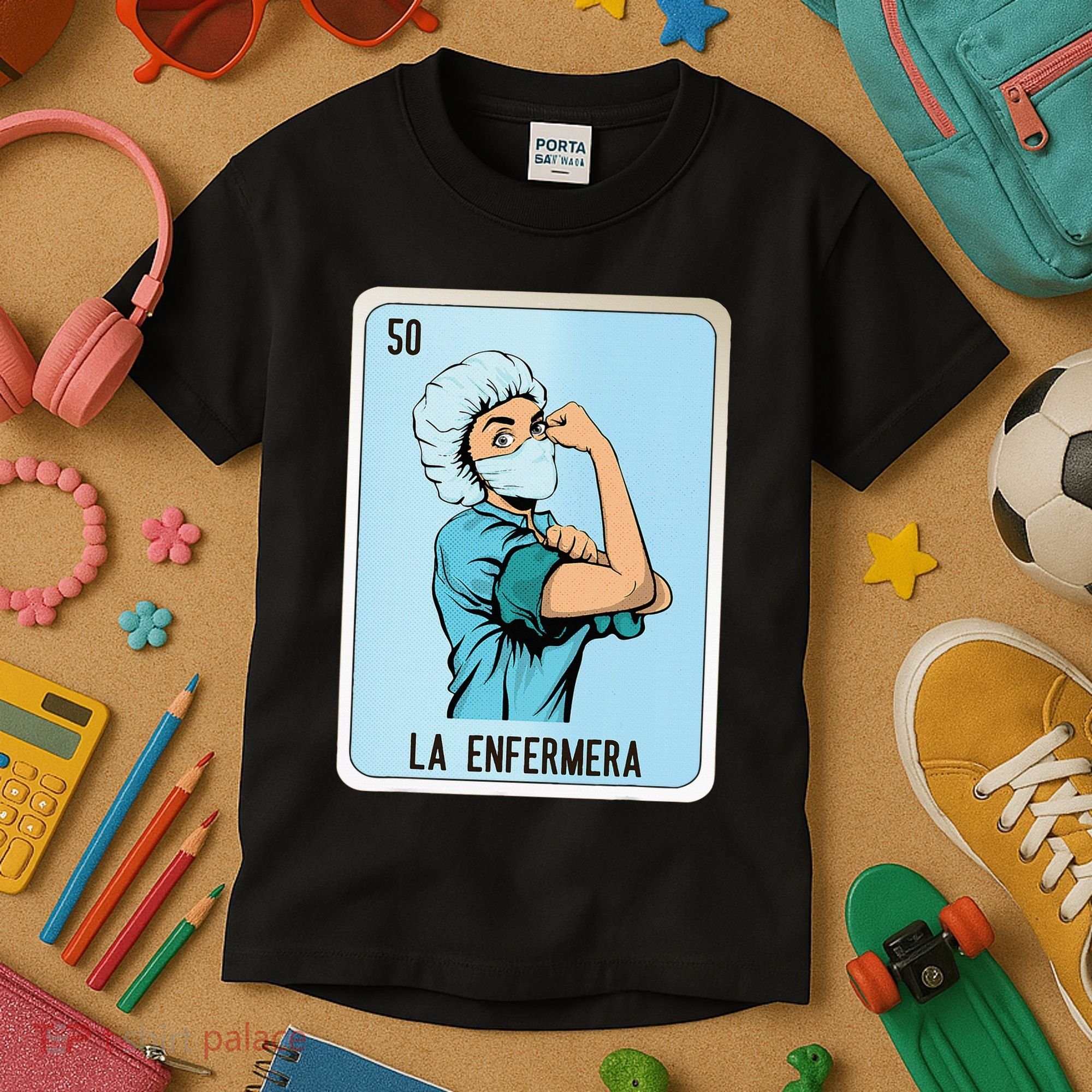 La Enfermera Mexican Slang Chicano Bingo Cards Kids T-Shirt