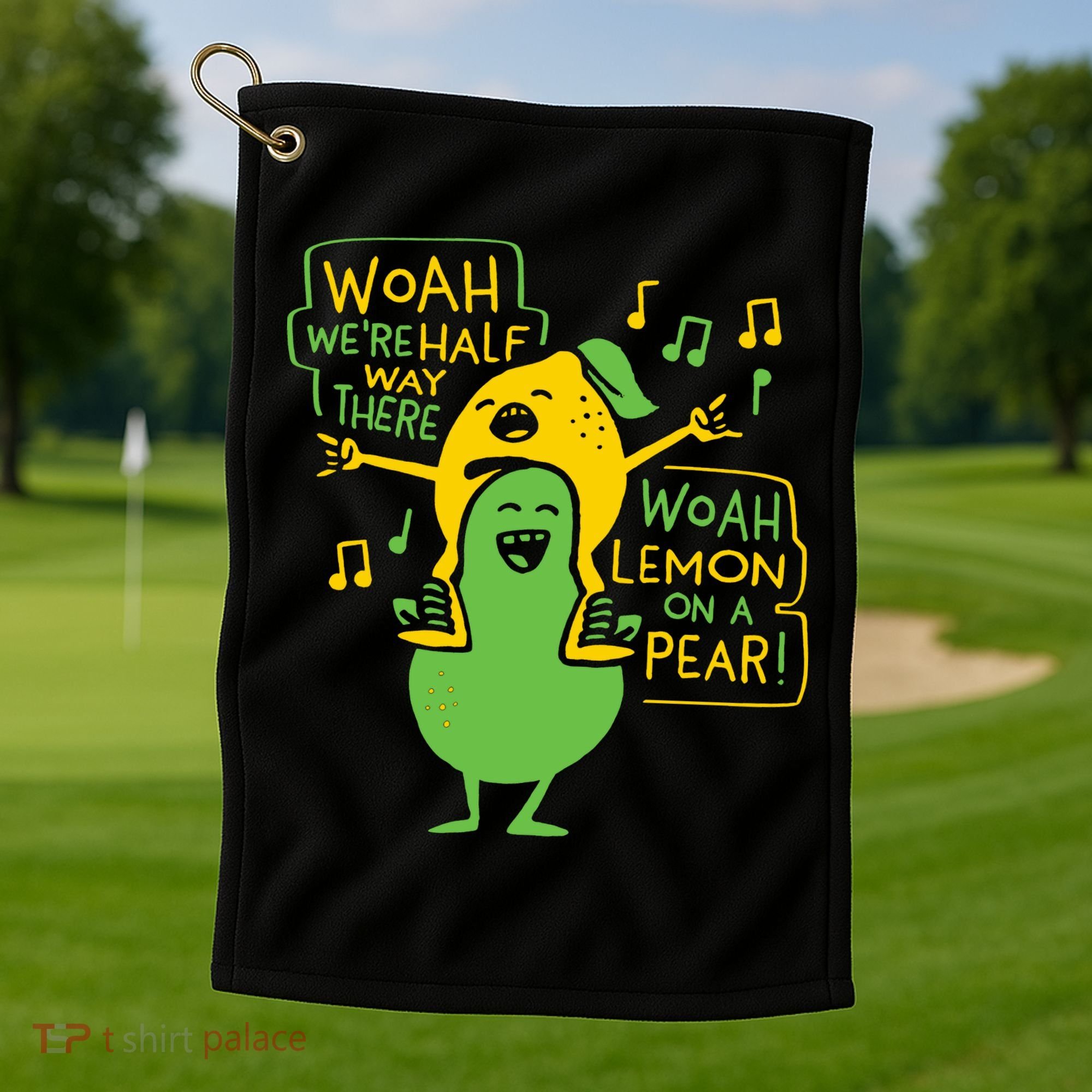 Lemon On A Pear Golf Towel