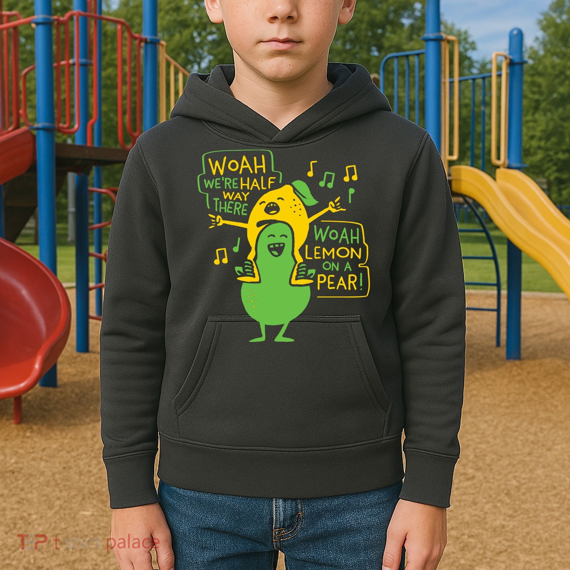 Lemon On A Pear Kids Hoodie
