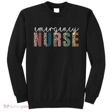 Leopard Emergency Nurse ER Trauma & Emergency Department Sweatshirt