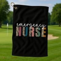 Leopard Emergency Nurse ER Trauma & Emergency Department Golf Towel thumb 1