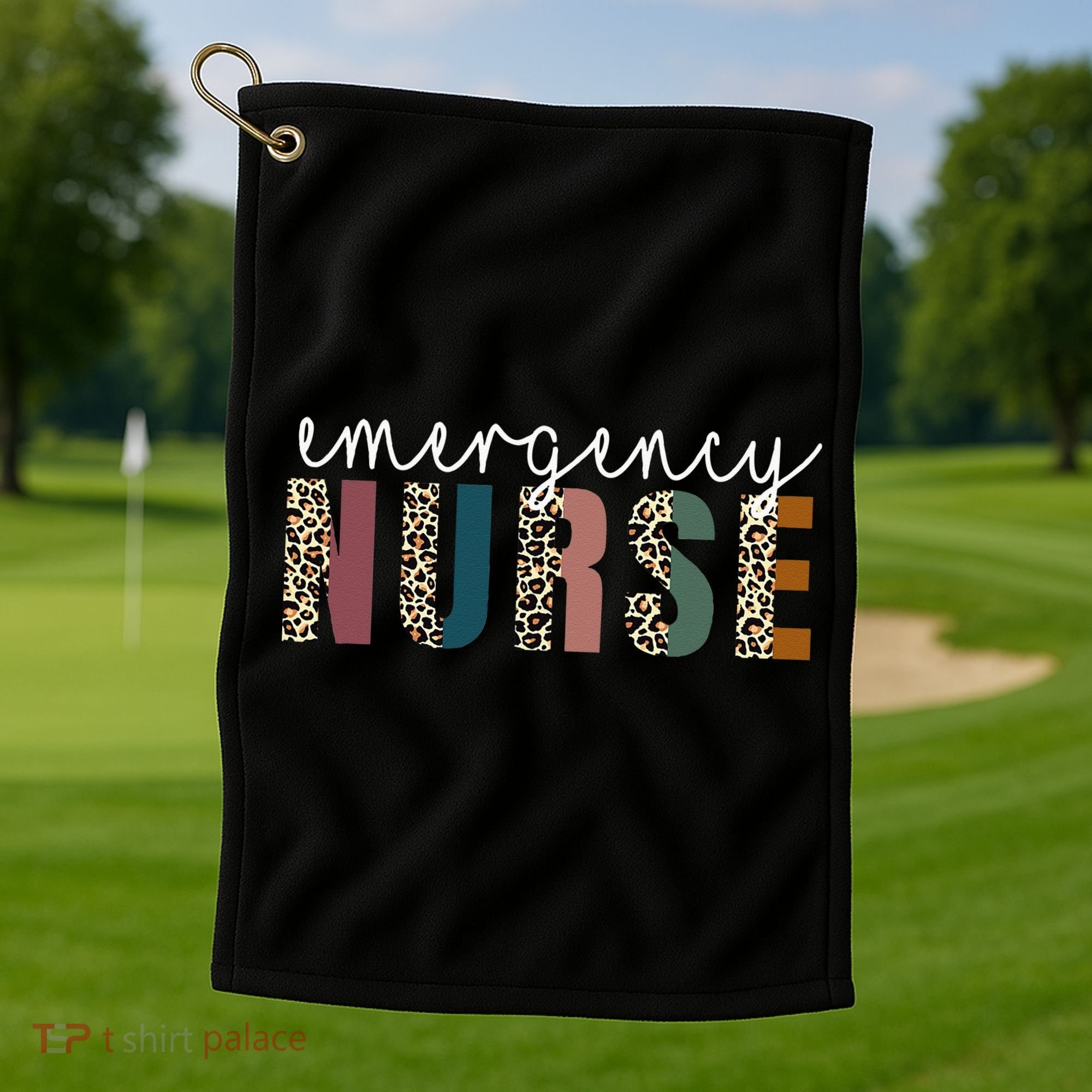 Leopard Emergency Nurse ER Trauma & Emergency Department Golf Towel