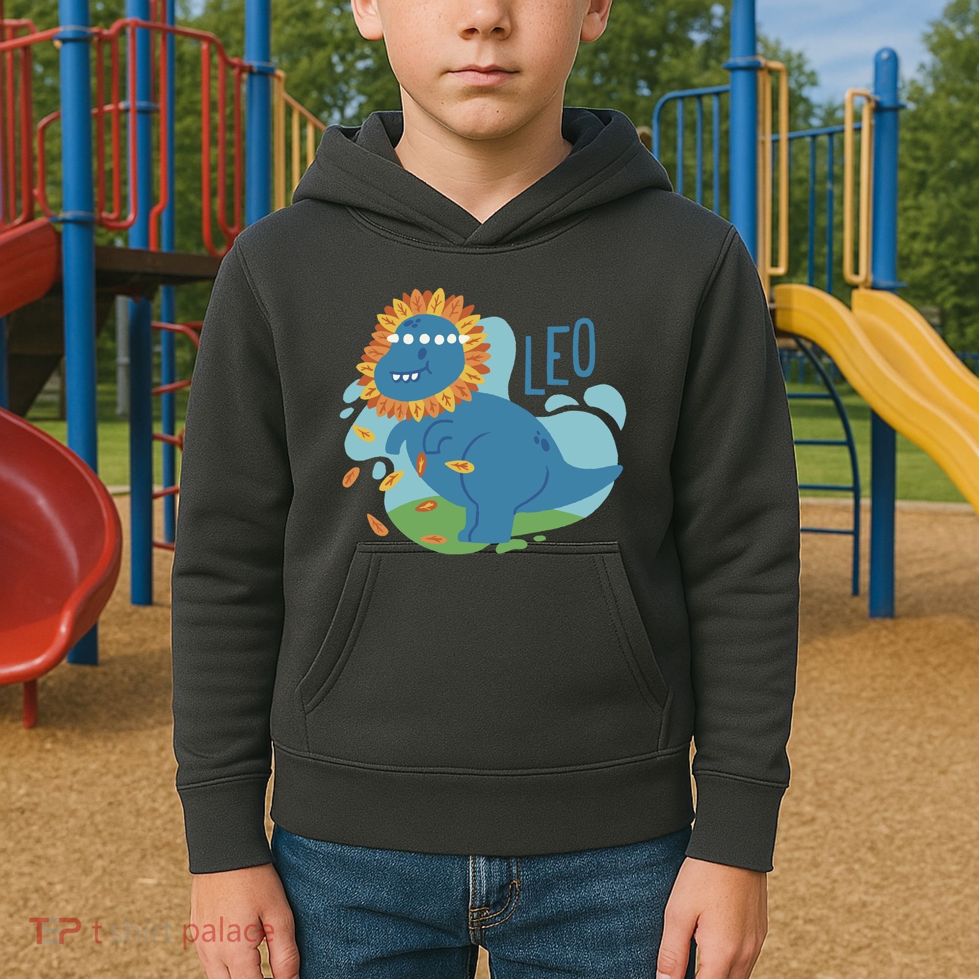 Leo Dinosaur Kids Hoodie